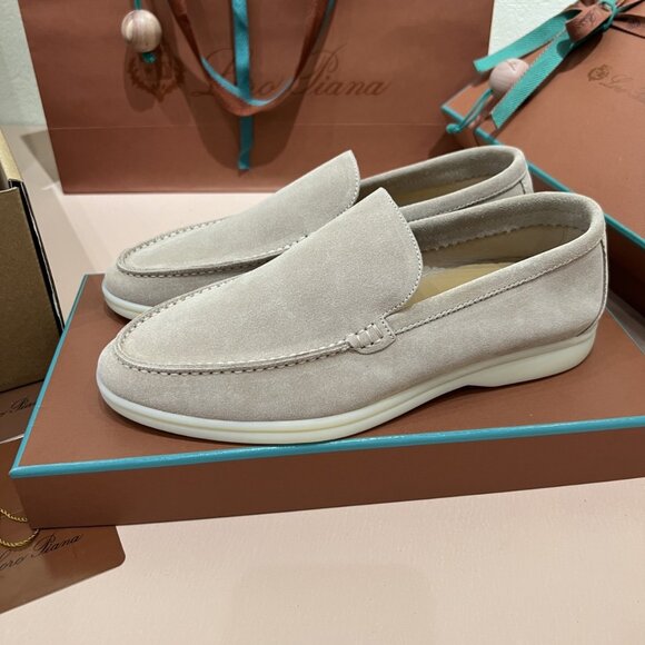 Loro Piana Beige Suede Boat Shoes - Picture 3 of 9
